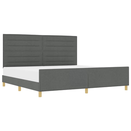 Struttura del letto Grigio scuro 200 x 200 cm Tessuto | homemem39