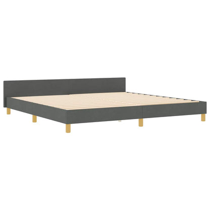 Struttura del letto Grigio scuro 200 x 200 cm Tessuto | homemem39