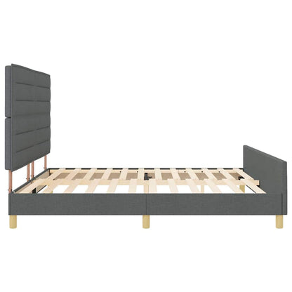 Struttura del letto Grigio scuro 200 x 200 cm Tessuto | homemem39
