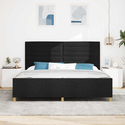Struttura del letto con testiera Nero 200 x 200 cm Tessuto | homemem39