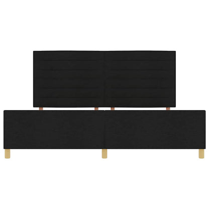 Struttura del letto con testiera Nero 200 x 200 cm Tessuto | homemem39