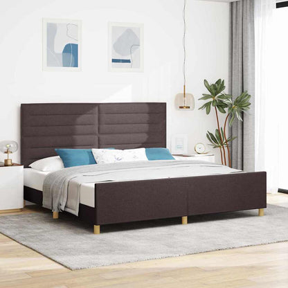 Struttura del letto Marrone scuro 200 x 200 cm Tessuto | homemem39