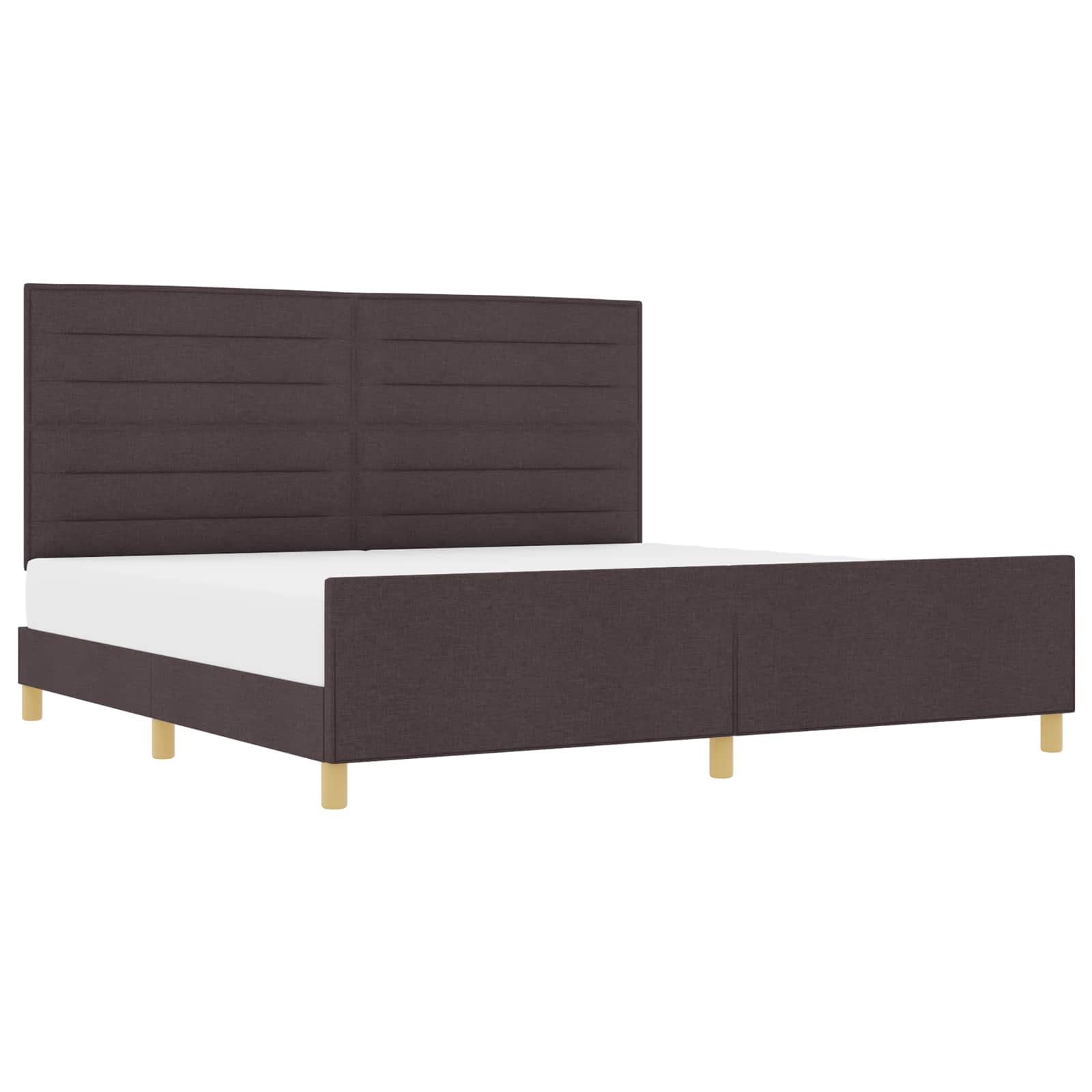 Struttura del letto Marrone scuro 200 x 200 cm Tessuto | homemem39