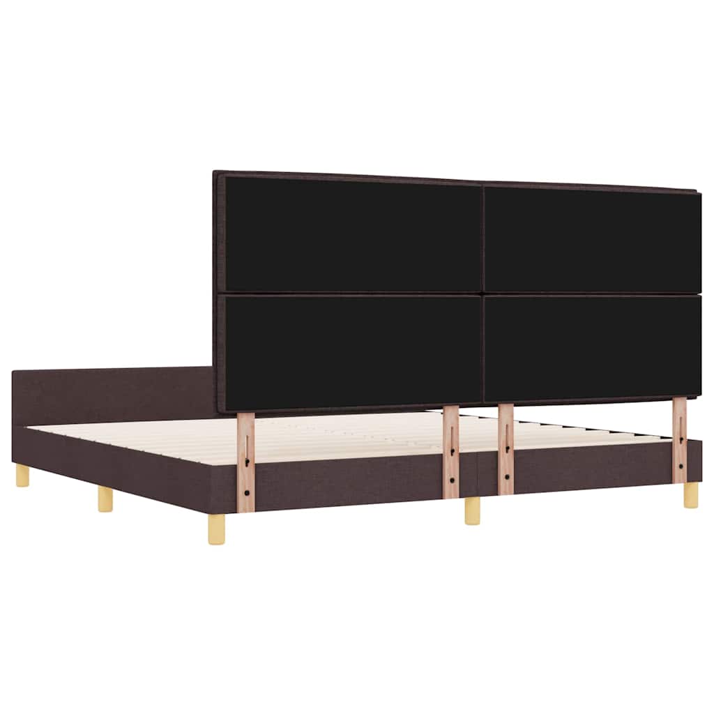 Struttura del letto Marrone scuro 200 x 200 cm Tessuto | homemem39