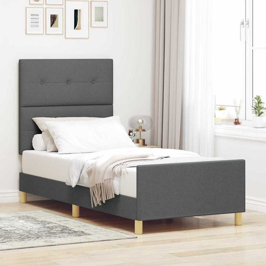 Struttura del letto Grigio scuro 80 x 200 cm Tessuto | homemem39