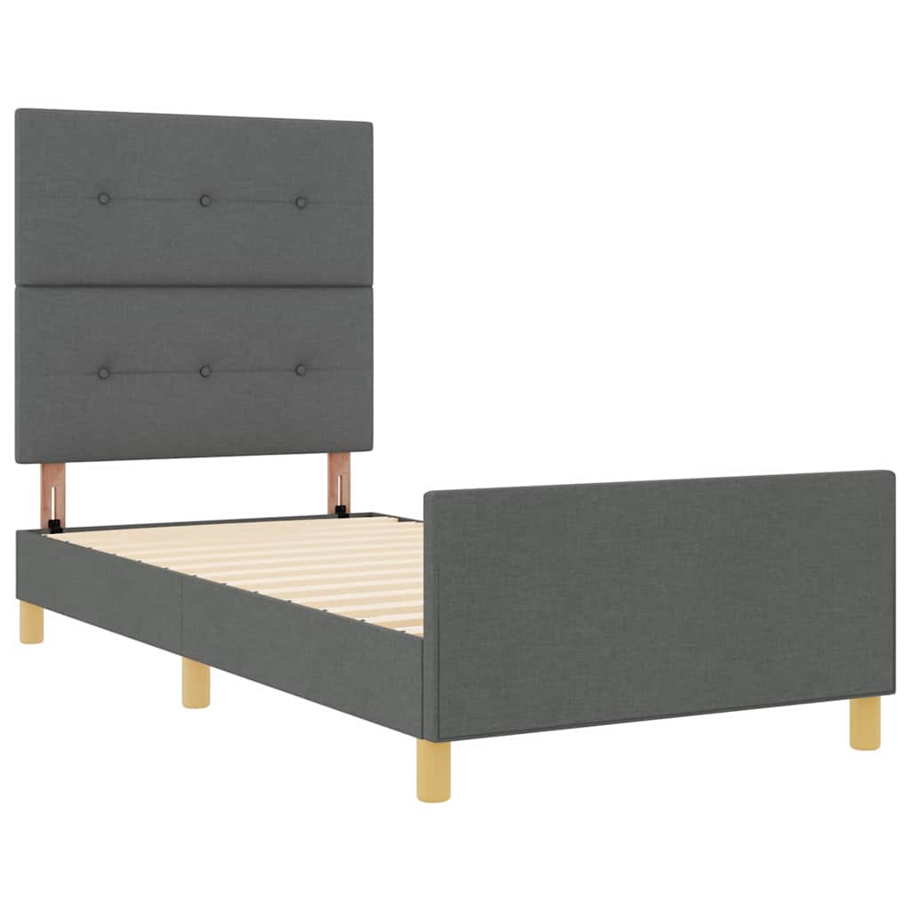 Struttura del letto Grigio scuro 80 x 200 cm Tessuto | homemem39