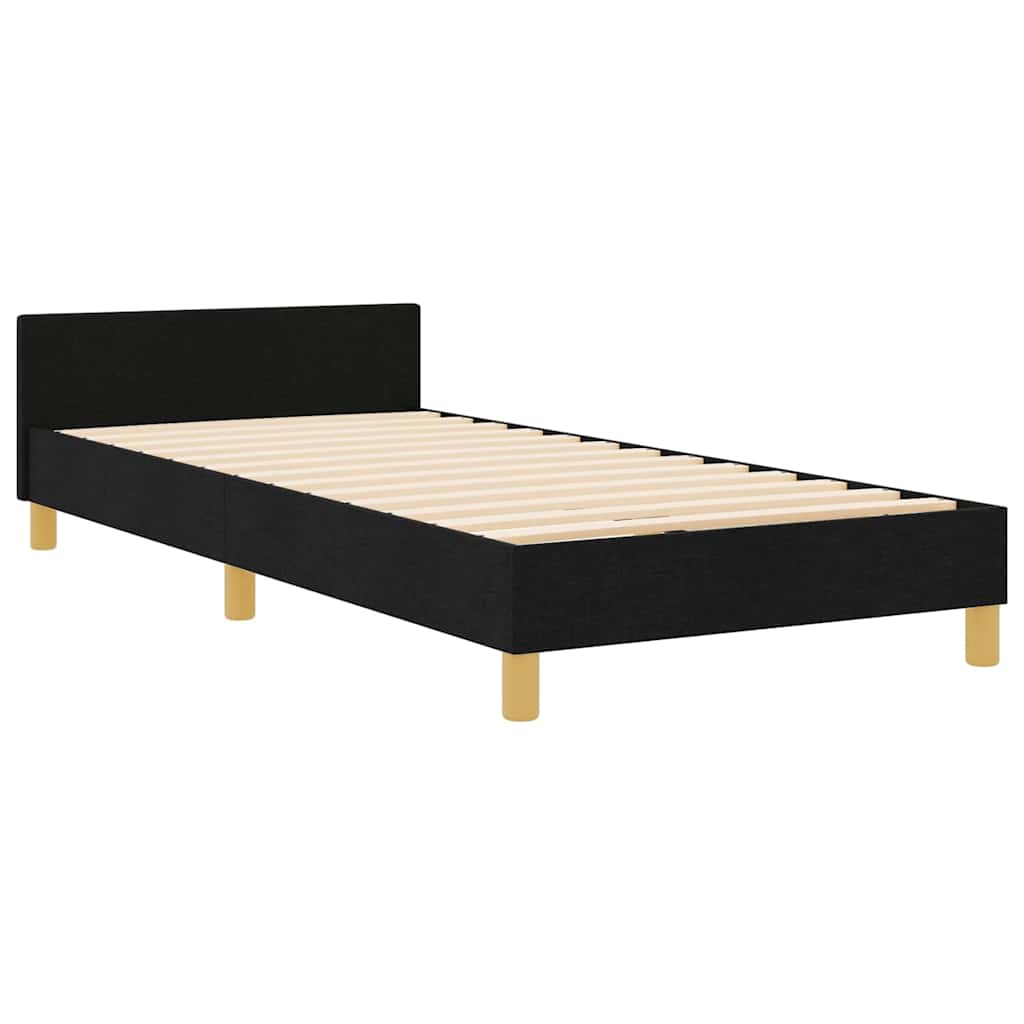 Struttura del letto con testiera Nero 80 x 200 cm Tessuto | homemem39