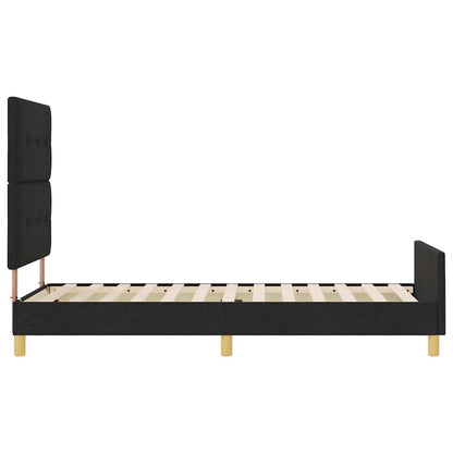 Struttura del letto con testiera Nero 80 x 200 cm Tessuto | homemem39
