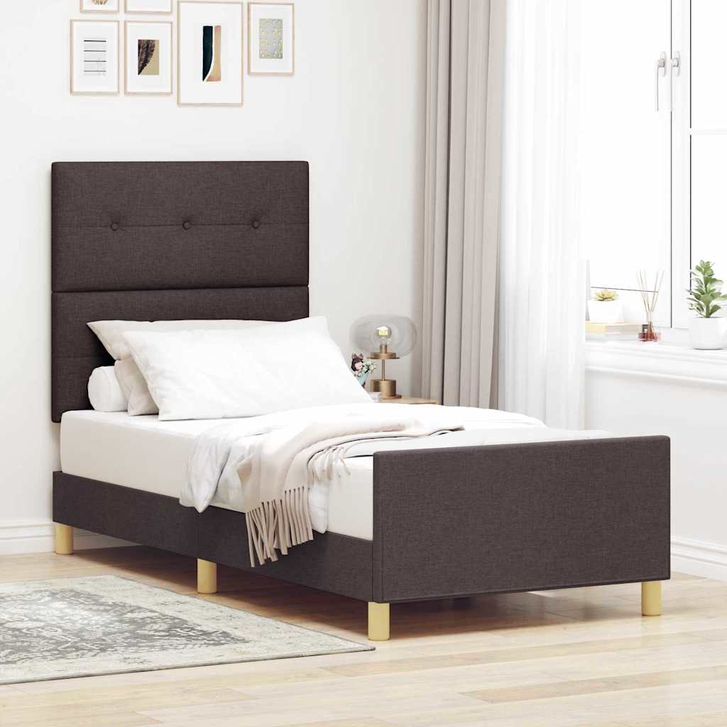 Struttura del letto Marrone scuro 80 x 200 cm Tessuto | homemem39