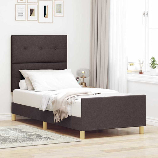 Struttura del letto Marrone scuro 80 x 200 cm Tessuto | homemem39