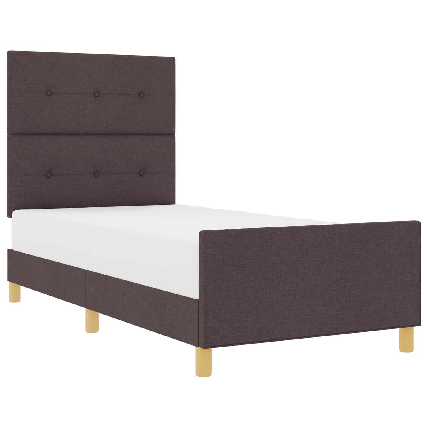 Struttura del letto Marrone scuro 80 x 200 cm Tessuto | homemem39