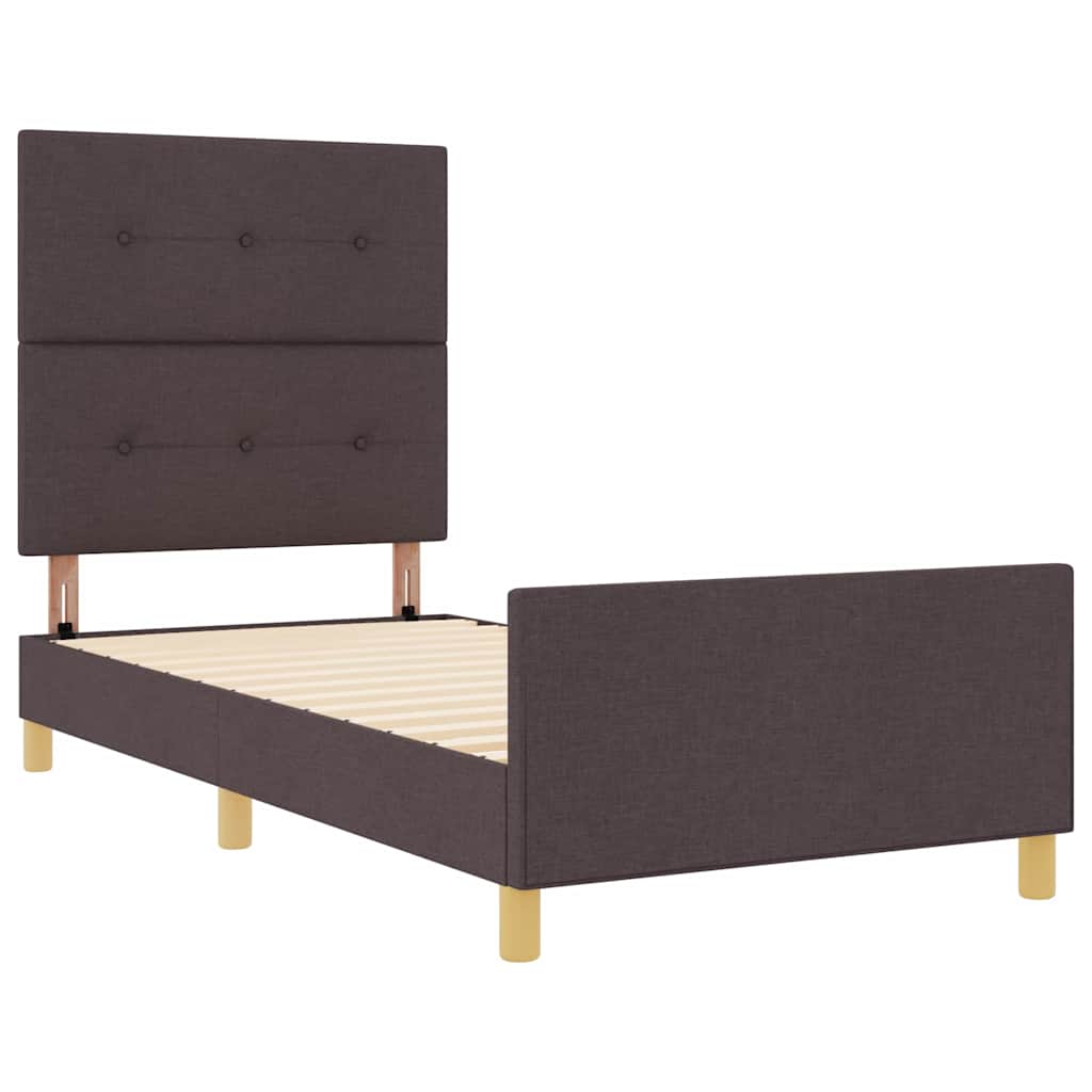 Struttura del letto Marrone scuro 80 x 200 cm Tessuto | homemem39