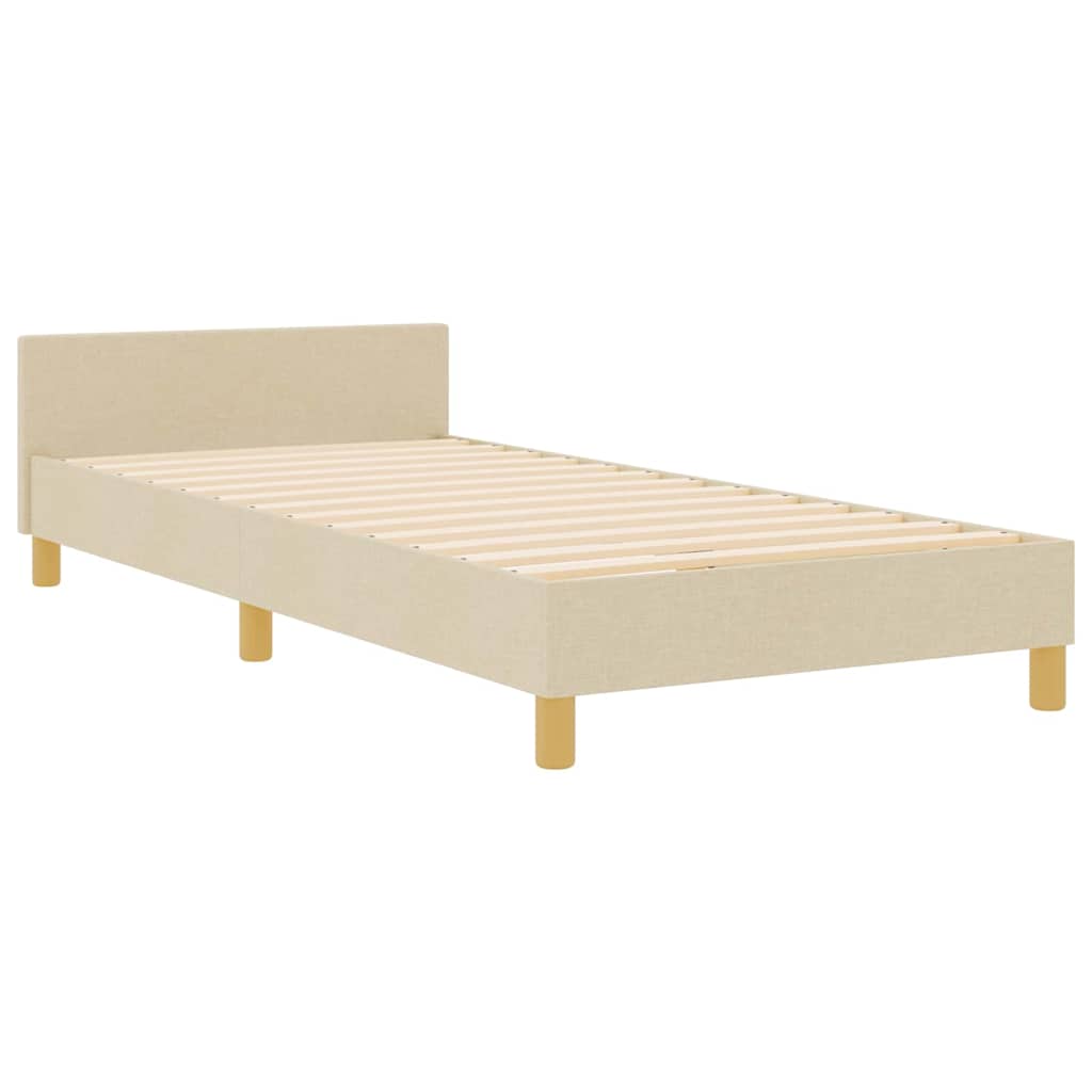 Struttura del letto con testiera Crema 80 x 200 cm Tessuto | homemem39