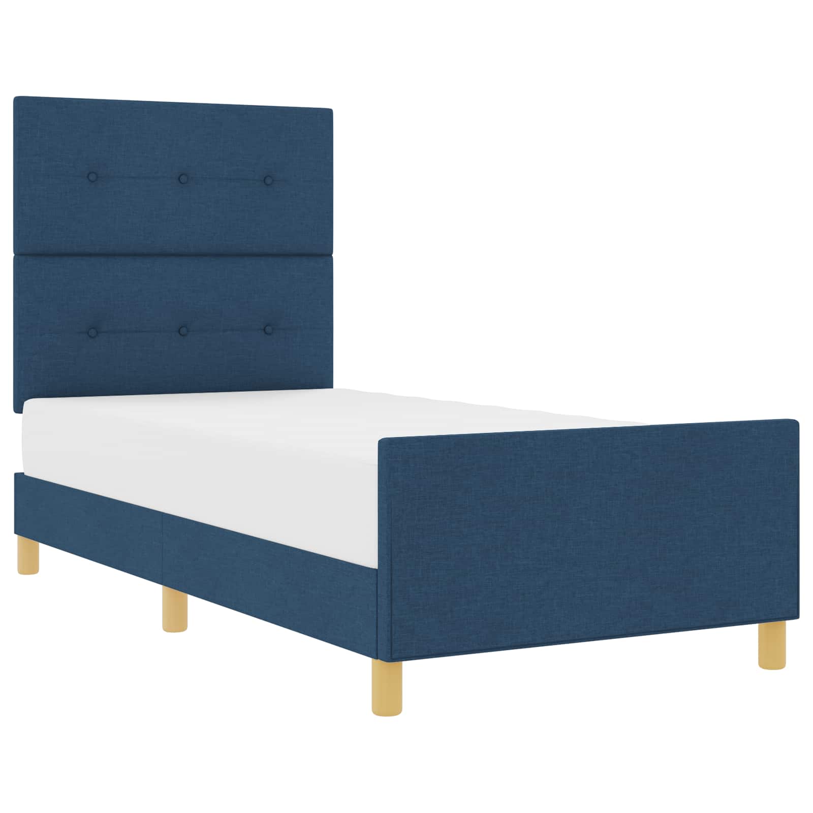 Struttura del letto con testiera Blu 80 x 200 cm Tessuto | homemem39