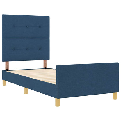 Struttura del letto con testiera Blu 80 x 200 cm Tessuto | homemem39