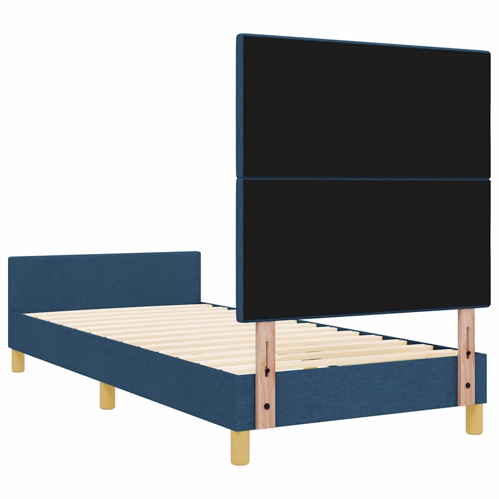 Struttura del letto con testiera Blu 80 x 200 cm Tessuto | homemem39