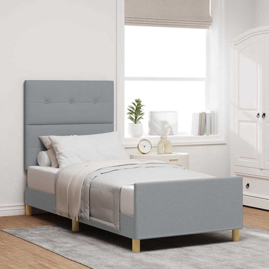 Struttura del letto Grigio chiaro 90 x 190 cm Tessuto | homemem39