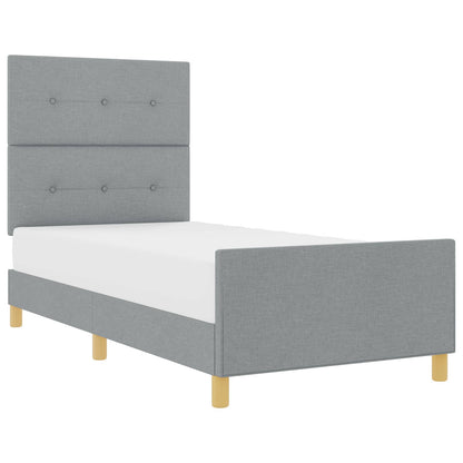 Struttura del letto Grigio chiaro 90 x 190 cm Tessuto | homemem39