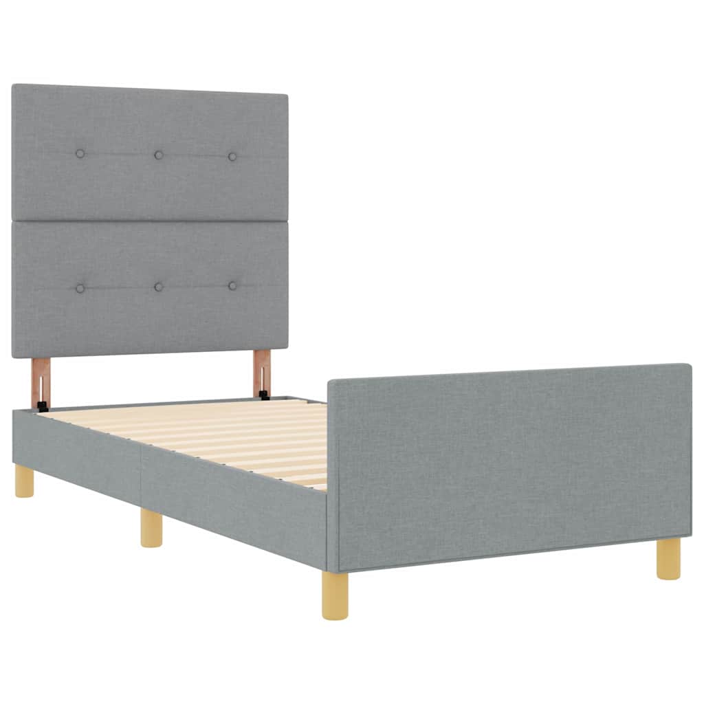 Struttura del letto Grigio chiaro 90 x 190 cm Tessuto | homemem39