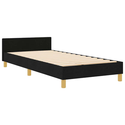 Struttura del letto con testiera Nero 90 x 190 cm Tessuto | homemem39