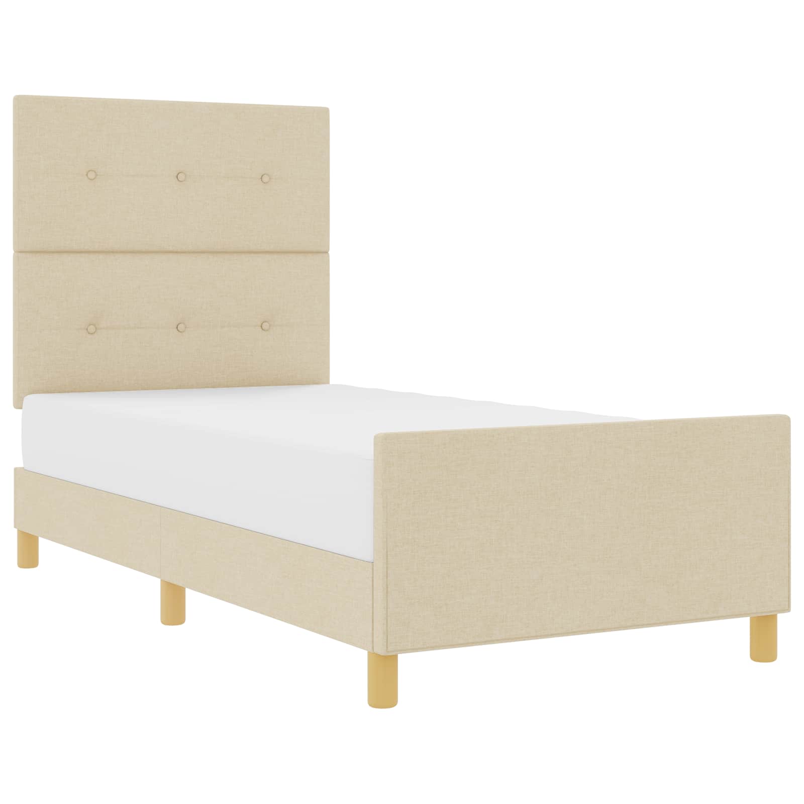 Struttura del letto con testiera Crema 90 x 190 cm Tessuto | homemem39