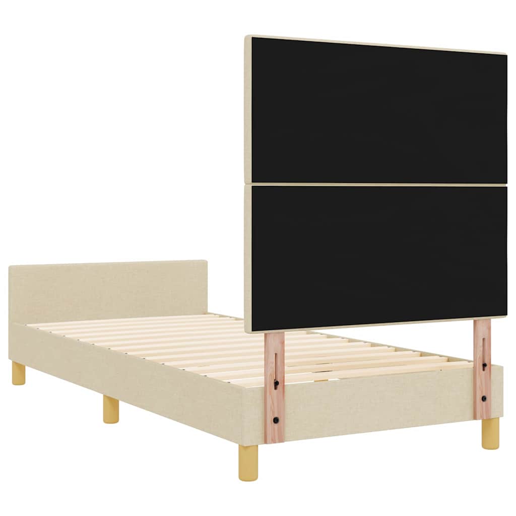 Struttura del letto con testiera Crema 90 x 190 cm Tessuto | homemem39