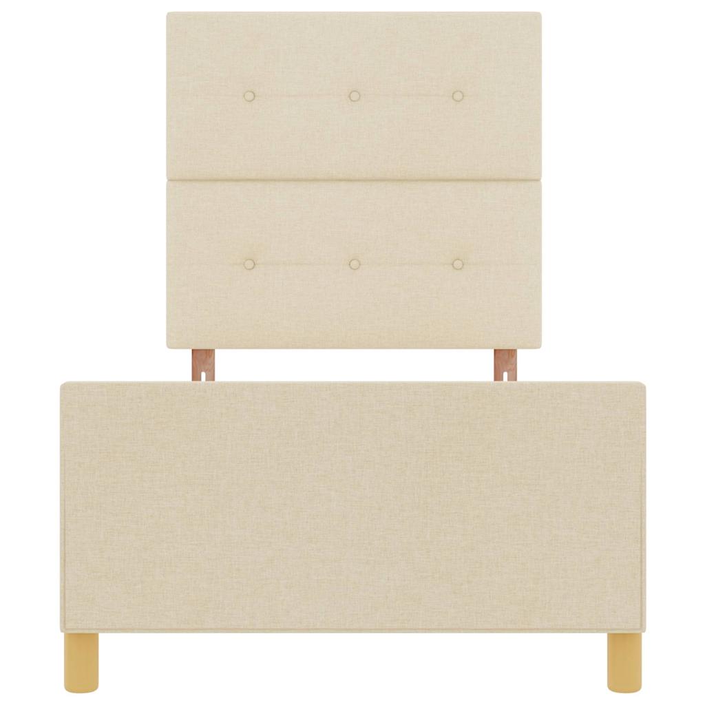 Struttura del letto con testiera Crema 90 x 190 cm Tessuto | homemem39