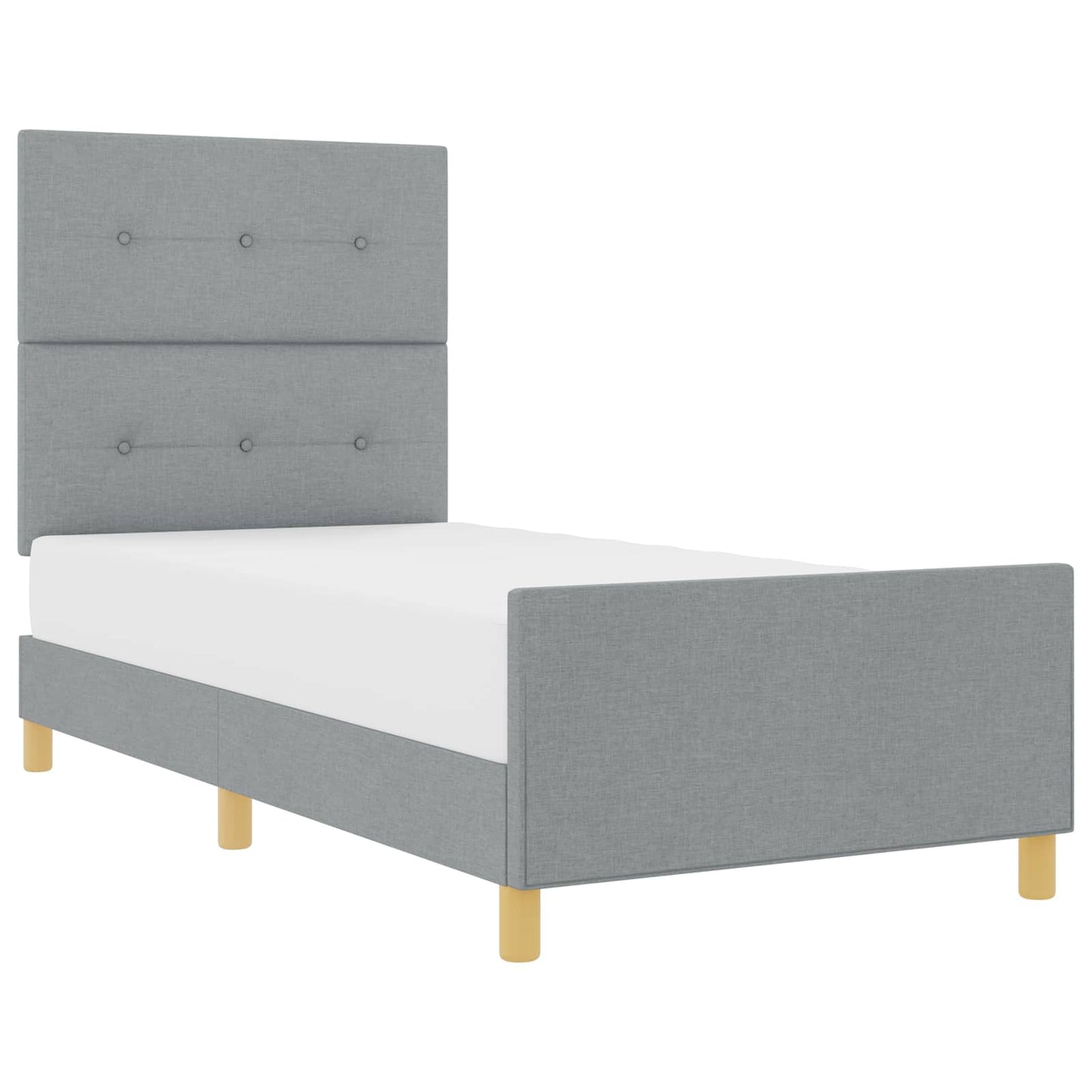Struttura del letto Grigio chiaro 90 x 200 cm Tessuto | homemem39