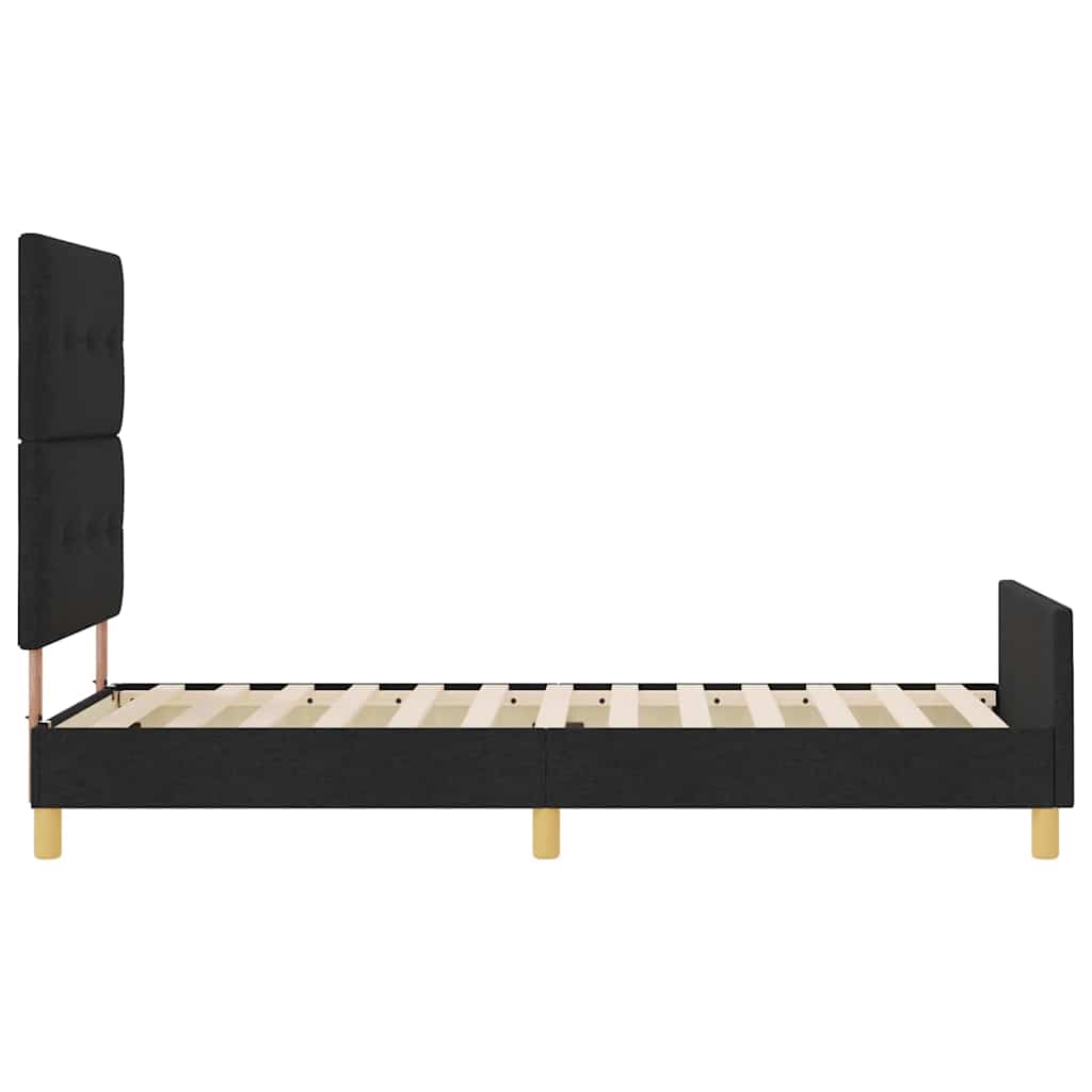 Struttura del letto con testiera Nero 90 x 200 cm Tessuto | homemem39