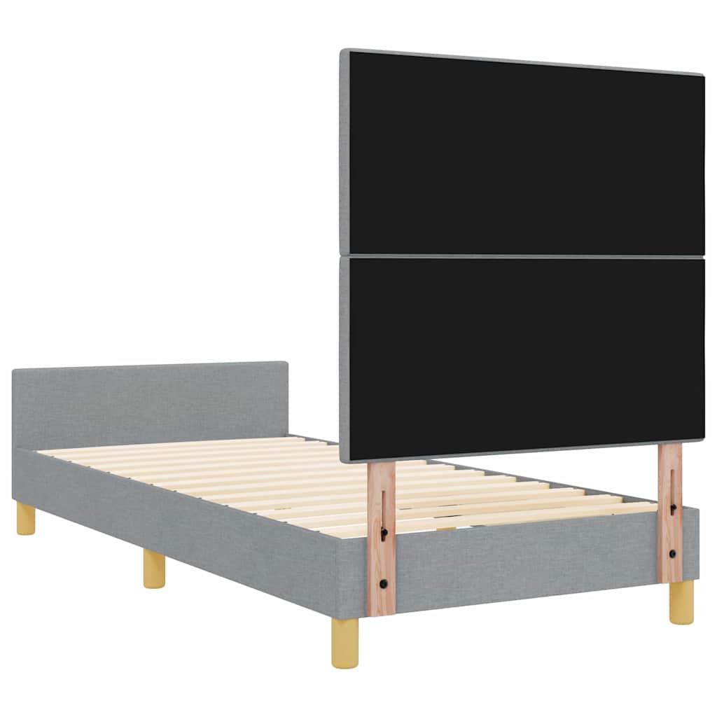 Struttura del letto Grigio chiaro 100 x 200 cm Tessuto - homemem39