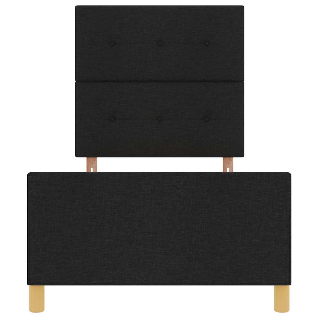 Struttura del letto con testiera Nero 100 x 200 cm Tessuto - homemem39