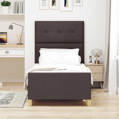 Struttura del letto Marrone scuro 100 x 200 cm Tessuto | homemem39