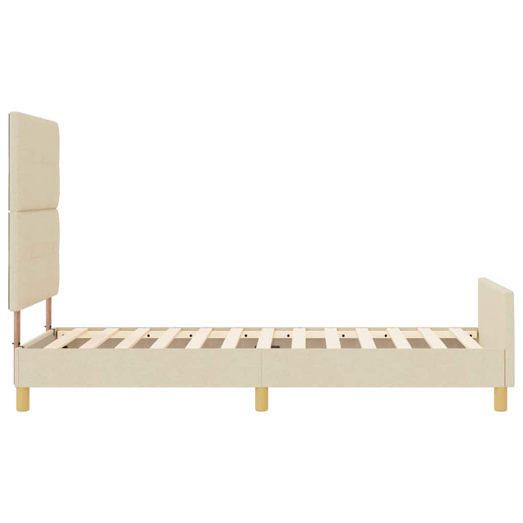 Struttura del letto con testiera Crema 100 x 200 cm Tessuto | homemem39