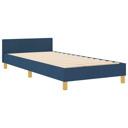 Struttura del letto con testiera Blu 100 x 200 cm Tessuto | homemem39
