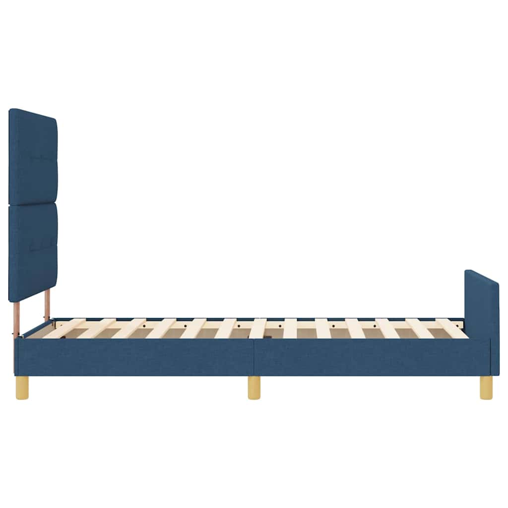 Struttura del letto con testiera Blu 100 x 200 cm Tessuto | homemem39