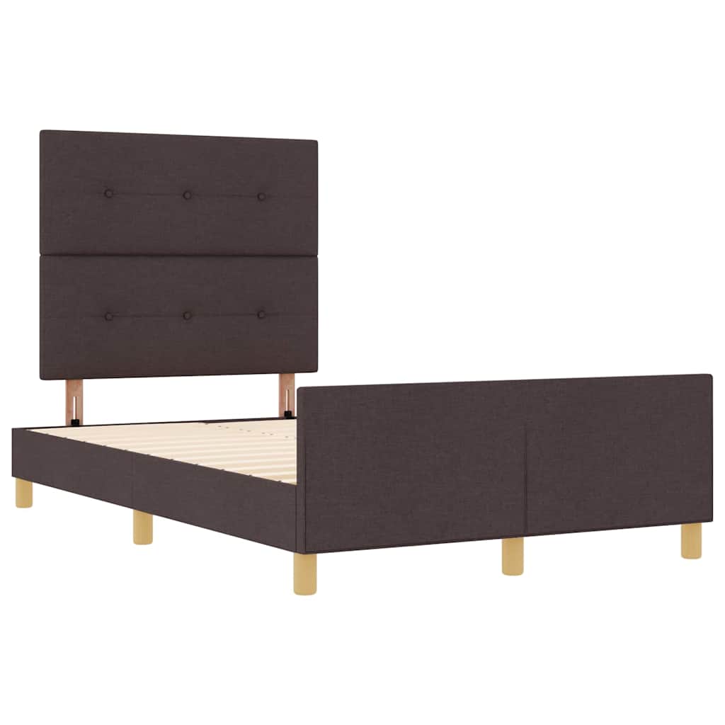 Struttura del letto Marrone scuro 120 x 190 cm Tessuto | homemem39