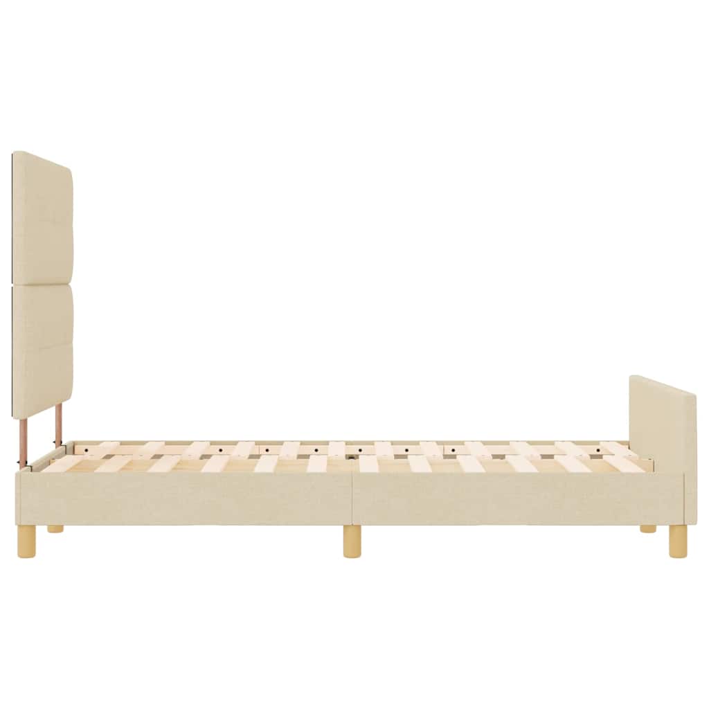 Struttura del letto con testiera Crema 120 x 190 cm Tessuto | homemem39