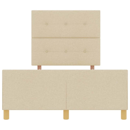 Struttura del letto con testiera Crema 120 x 200 cm Tessuto | homemem39