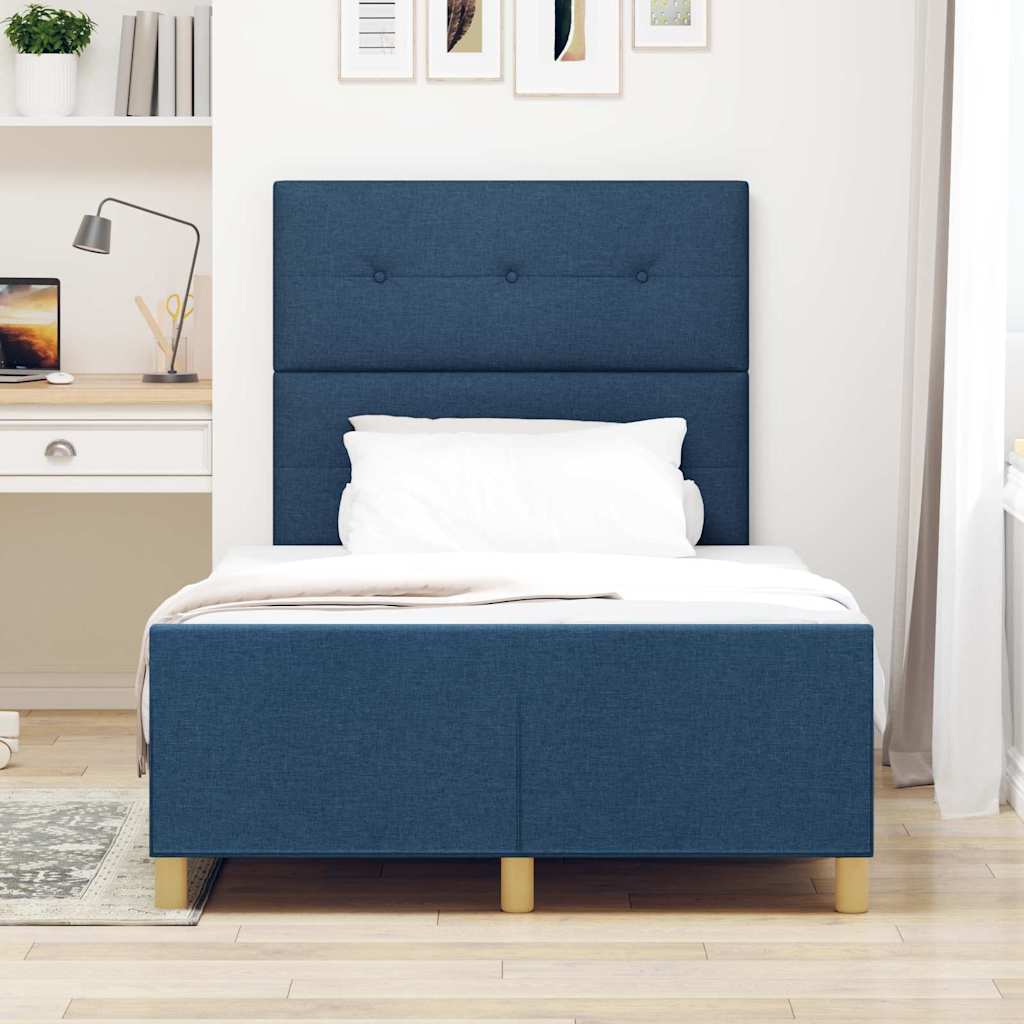 Struttura del letto con testiera Blu 120 x 200 cm Tessuto | homemem39