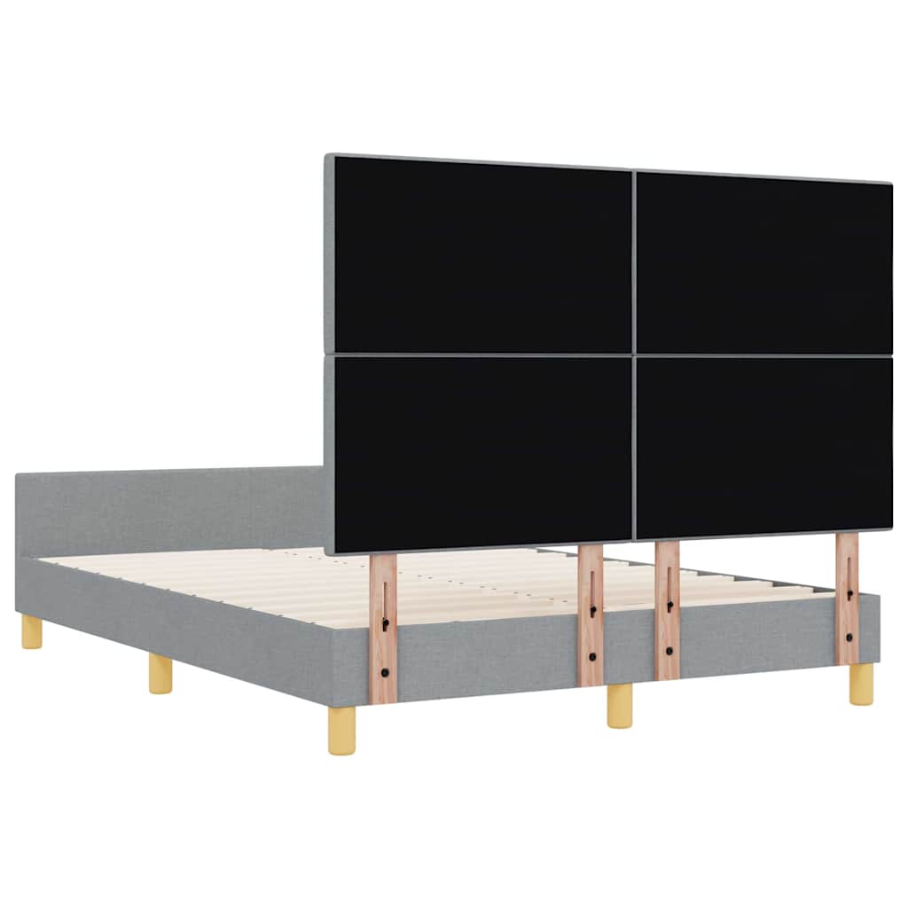 Struttura del letto Grigio chiaro 140 x 190 cm Tessuto