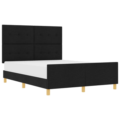 Struttura del letto con testiera Nero 140 x 190 cm Tessuto | homemem39