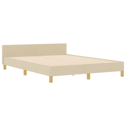 Struttura del letto con testiera Crema 140 x 190 cm Tessuto | homemem39