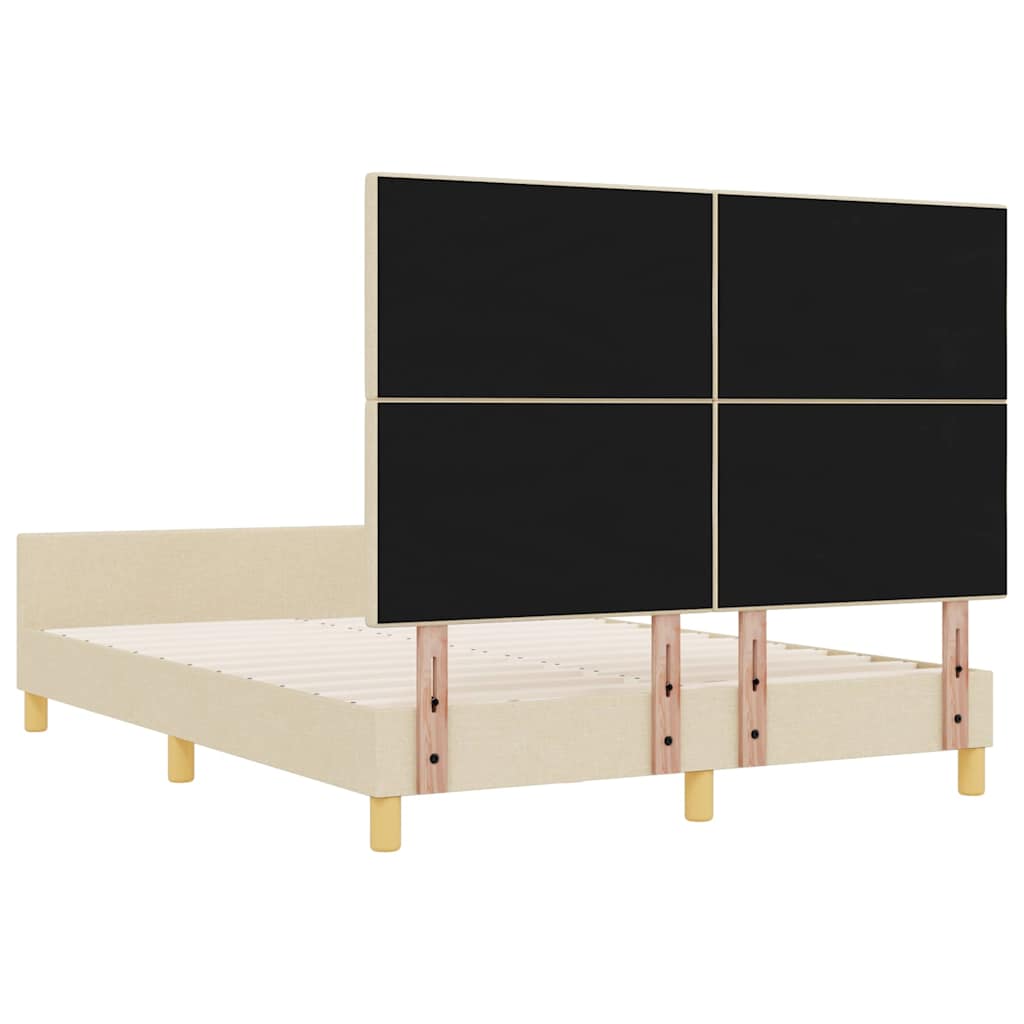 Struttura del letto con testiera Crema 140 x 190 cm Tessuto | homemem39