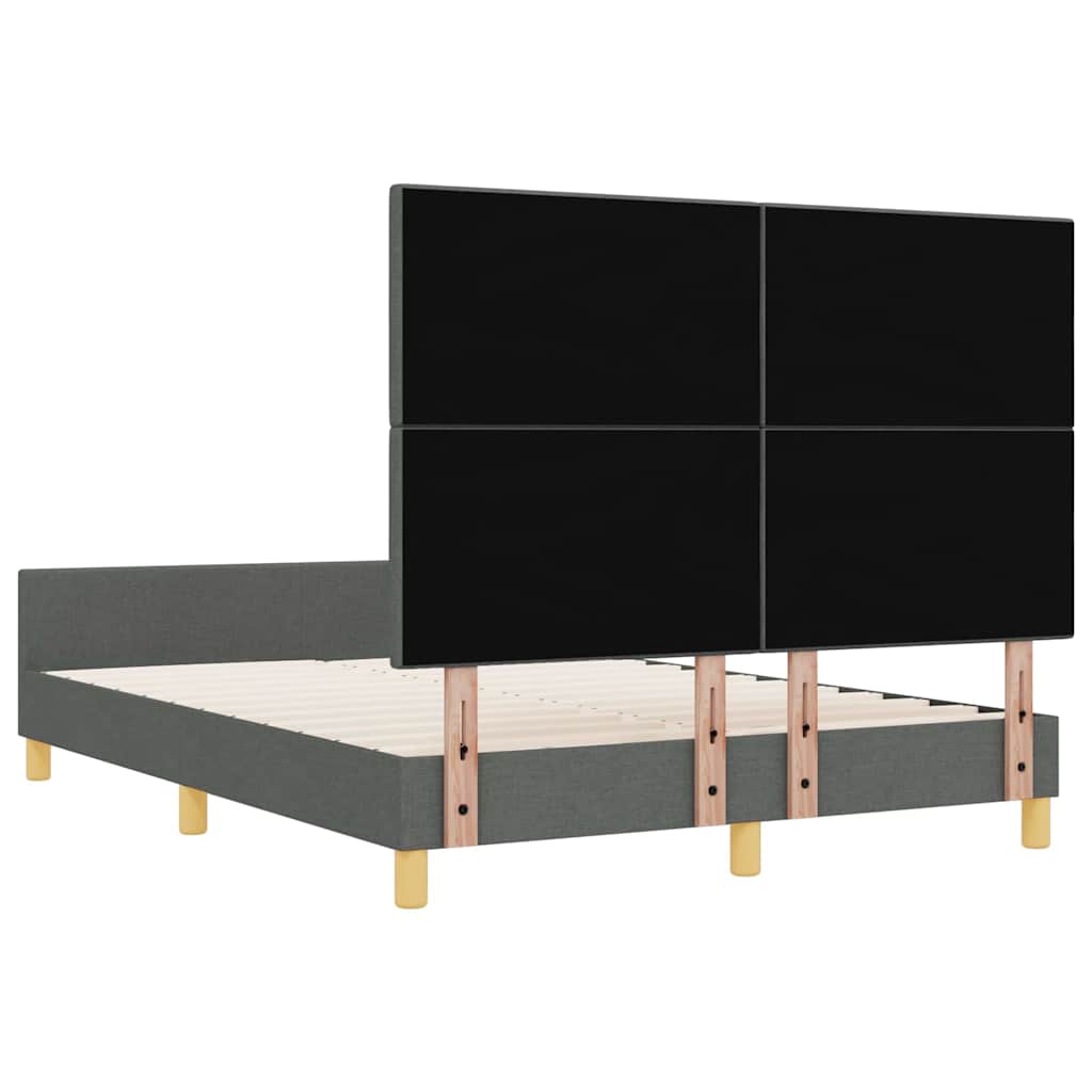 Struttura del letto Grigio scuro 140 x 200 cm Tessuto | homemem39