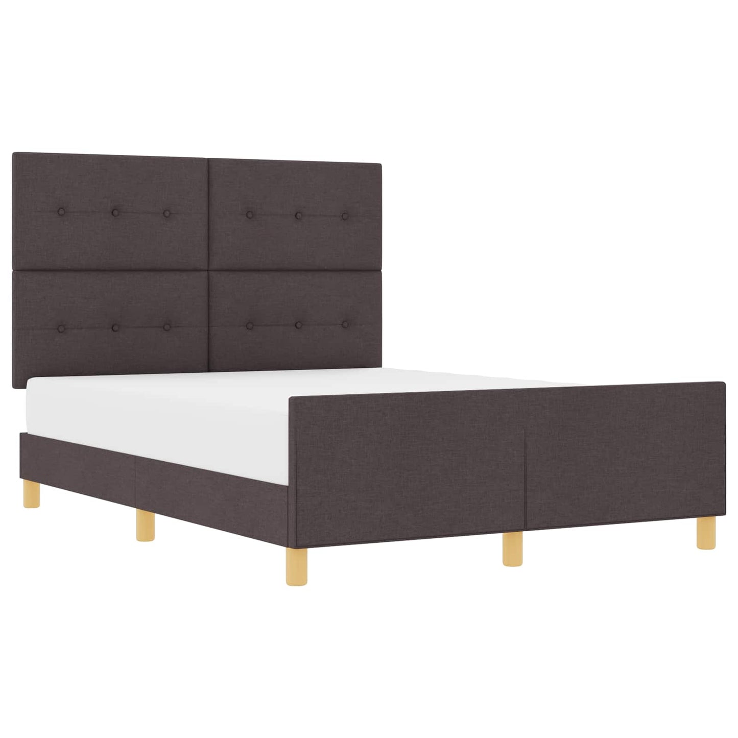 Struttura del letto Marrone scuro 140 x 200 cm Tessuto | homemem39