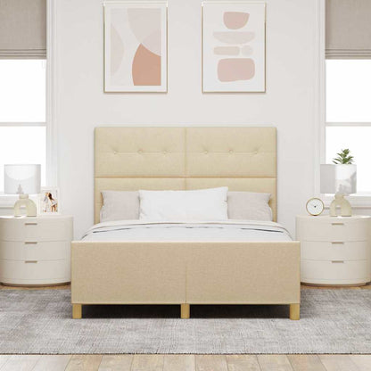 Struttura del letto con testiera Crema 140 x 200 cm Tessuto | homemem39