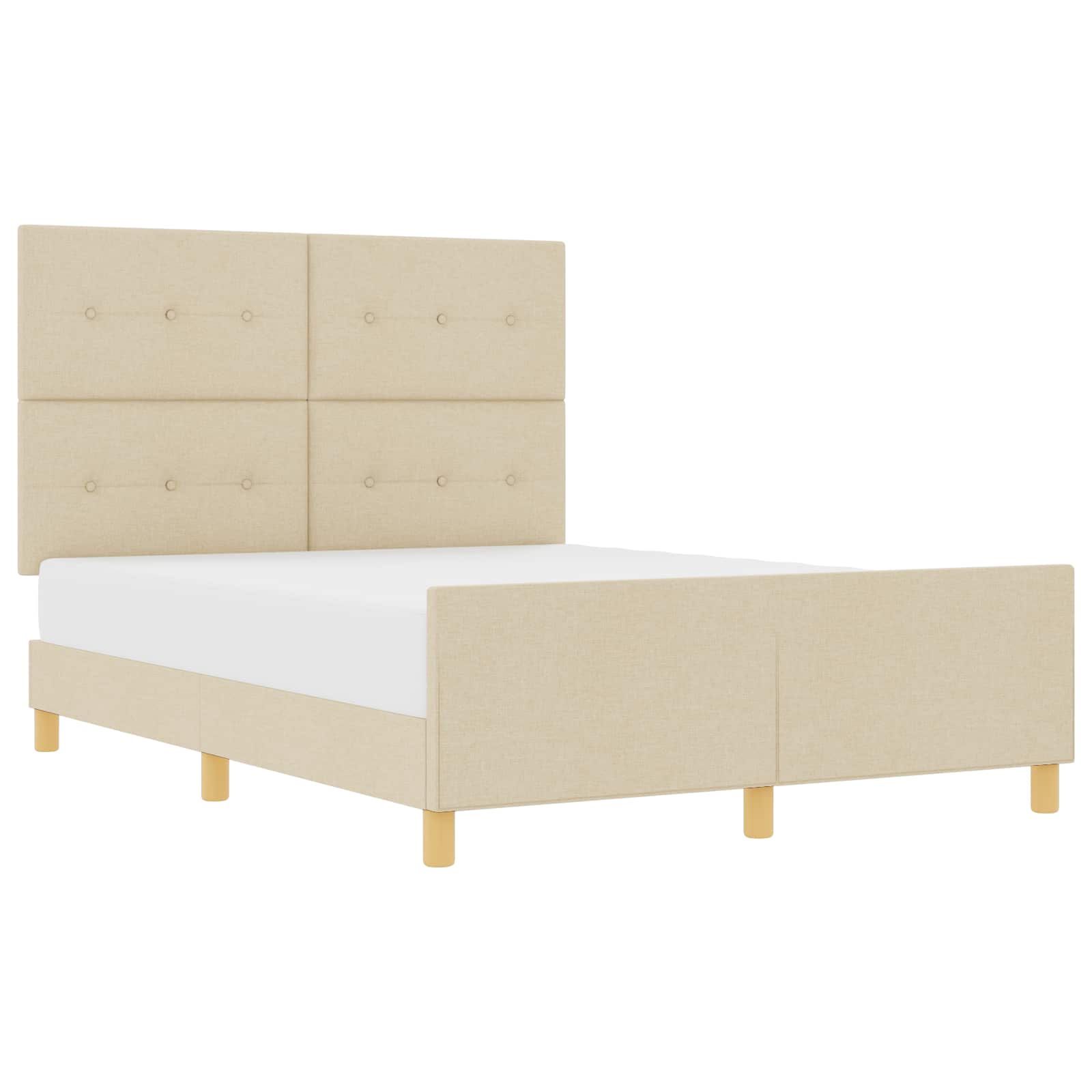 Struttura del letto con testiera Crema 140 x 200 cm Tessuto | homemem39
