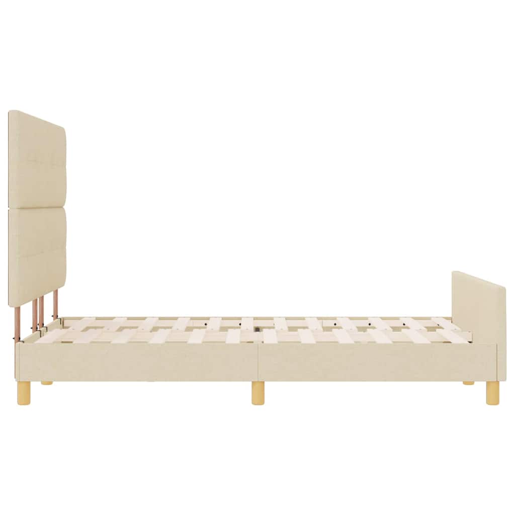 Struttura del letto con testiera Crema 140 x 200 cm Tessuto | homemem39