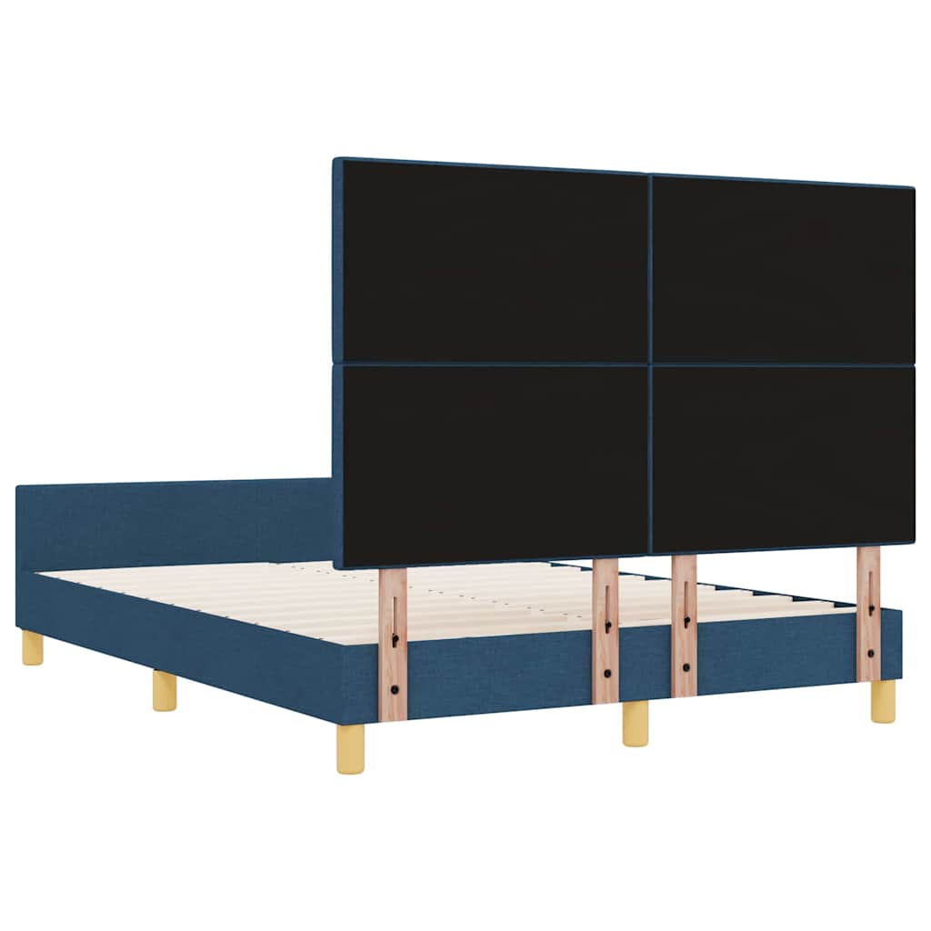 Struttura del letto con testiera Blu 140 x 200 cm Tessuto | homemem39