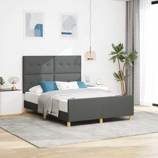 Struttura del letto Grigio scuro 160 x 200 cm Tessuto | homemem39
